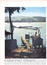 Carquinez Straits CA San Joaquin River Waterfront Dock 1944 Vtg Magazine Image picture