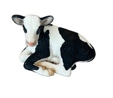 Schleich Retired Holstein Calf Lying Figurine Model 13639 HTF Farm Life Rare picture