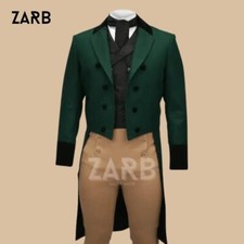 Green Regency Tailcoat | 19th Century Mens Jacket | Bridgerton Costume Coat picture