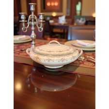 Noritake Glenwood 5770 Oval Vegetable Serving Bowl Dish Gold Trim Japan Vintage picture