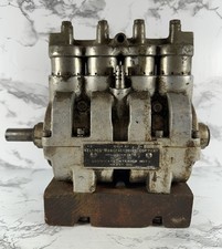ANTIQUE KELLOGG 1910 ALUMINUM & NICKEL 4 CYLINDER AIR COMPRESSOR TIRE PUMP picture