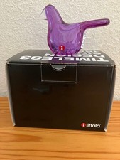 Iittala Sieppo Scope Amethyst Clear Glass Bird Oiva Toikka Finland w/ Box Japan picture