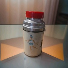 Aladdin Vintage Metal Thermos Bottle with Ballerina Dancers, Red Cap picture
