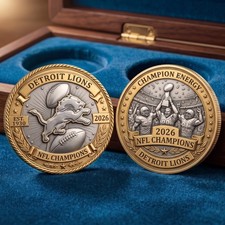 Detroit Lions 2026 Fantasy Commemorative Coin, Football Team Logo Collector Gift picture