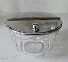 Vintage Diner Large Sugar Bowl  Flip-Top Hinged Stainless Steel Cover picture