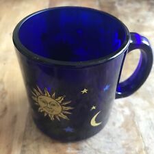 Libbey Cobalt Celestial Coffee Mug Sun Moon Stars Featured on Friends TV Show picture