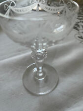 Vintage Heavy Cut  Glass  SWAG RIBBON and Bows Garland  Small  Champagne Glass picture