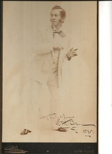 William H. Crane autographed 1895 cabinet card 7 1/2 x 13-Stage and silent film  picture