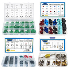 4 Set Car A/C Compressor Gasket Seals and Dust Cap, O-Ring Kit, Valve Core Kit w picture