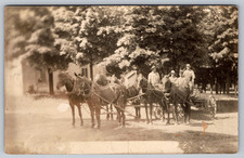RPPC c1910s Road Grader Horse Drawn Scraper 6 Horse Team Construction Postcard picture