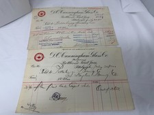 1900 Pittsburgh Brewery Lot Cunningham Glass Co Bottles 2 Invoices Uniontown picture