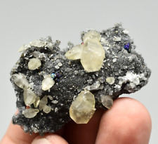 Calcite on Quartz with Chalcopyrite - Casteel Mine, Iron Co., Missouri picture