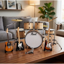 Miniature Drum Set Pearl  1:6  Birthday Gift Music Instrument picture