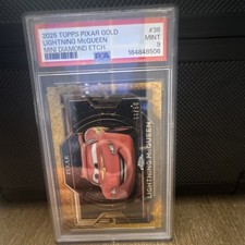 Topps 2025 Pixar Gold Lightning McQueen Mini Diamond Etch #11/50 PSA 9 - POP 4 picture