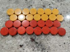 Vtg Lot 19 Bakelite Catalin Red Butterscotch Yellow 37mm Swirl Backgammon Pieces picture