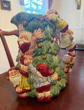 Vintage 1989 Fitz & Floyd “Old World Christmas Elves” Ceramic 2 Quart Pitcher picture
