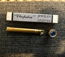 Vintage Cleopatra Gold Jeweled Cigarette Lighter in original box picture