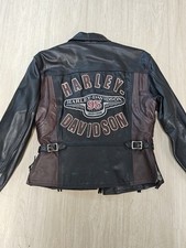 Harley-Davidson 95th Anniversary Two Tone Men’s Leather Motorcycle Jacket Medium picture