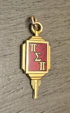 Pi Sigma Pi Engineering Fraternity Membership Key Pendant, Vintage Gold Filled picture