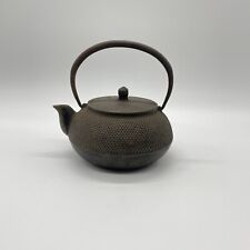 Large Teapot Nanbu Tekki Black Tetsubin Dot Cast Iron Signed Vintage Japan n05 picture