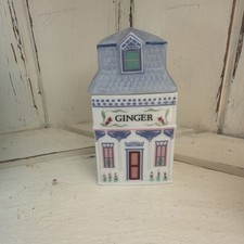 Vintage 1989 Lenox Spice Village GINGER Porcelain House Spice Jar With Lid picture