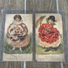 Victorian 1885 Trade Cards New Broom Soap R. H. Meagley Binghamton NY picture