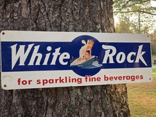 VINTAGE WHITE ROCK SPARKLING SODA WATER PORCELAIN GAS STATION SIGN POP 30