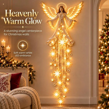 Angel Blessing Wall Light,Starglow Cascading Christmas Angel with Glowing picture