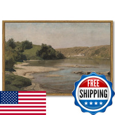 Shenify 24X36In Large Vintage Landscape Framed Canvas Wall Art Grassland picture