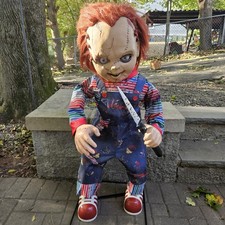 2025 Scarred CHUCKY Anamatronic 3.5 Ft ANIMATED DOLL Excellent UC🔥 picture