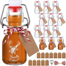 Reallnaive 12 Pack 2 oz Vanilla Extract Bottles Swing Top Glass Bottles picture