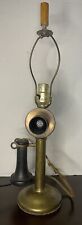 Antique American Tel &Tel Co 337 Brass Candlestick Phone Non-Working Lamp picture