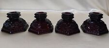 4 Avon 1876 Ruby Red Cape Cod Collection 1876 Glass Short Candlestick Holders picture
