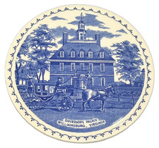 Vtg Adams Staffordshire Williamsburg Governor’s Palace Tile Trivet England Blue picture