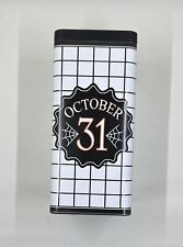 Metal 3.5x8 in Black And White October 31 Canister picture