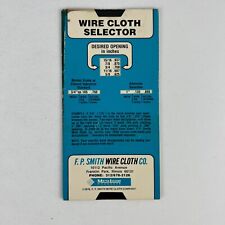 F.P. Smith Wire Cloth Co Selector Slide Card 1976 picture