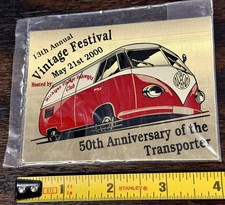 2000 VW Volkswagen Van DASH PLAQUE Vintage Car Festival 50th Year TRANSPORTER picture