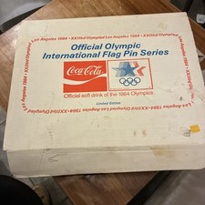 1984 Olympics International Flag Pin Series over 50 pin flags original box picture