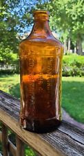 Antique Sanford's Ink and Library Paste Amber Quart Master Ink Bottle picture
