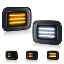 D-Lumina Smoked Len 3-Row Full LED Front Corner Marker Lights for Hummer H2 2... picture