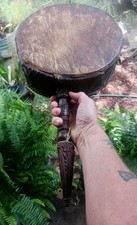  ** VINTAGE  DRUM SHAMAN  DHYANGRO JHAKRI OBJECT RITUAL TIBETAN TANTRIC NEPAL * picture