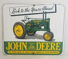 John Deere Tractor Rounded Edge Porcelain Sign Ande Rooney Advertising 12x10 picture