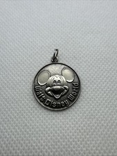 Vtg Walt Disney World Mickey Mouse Head Sterling Silver Charm Souvenir A7 picture
