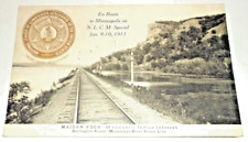 1911 CB&Q BURLINGTON ROUTE USED POST CARD MISSISSIPPI RIVER NLCM SPECIAL TRAIN picture