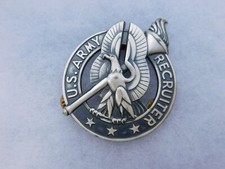 US Army Recruiter badge heavy vintage. Antaya  GI MAKER MARKED picture