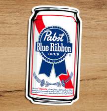 PBR Pabst Blue Ribbon Beer Premium Quality Vinyl Sticker Decal 4x2 picture