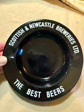 Vintage Scottish & Newcastle Breweries Ltd. “The Best Beers” Black Glass Ashtray picture