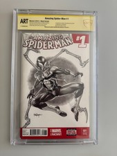 Mico Suayan Amazing Spider Man Iron Spider Original Art CBCS Slabbed NYCC 2017 picture