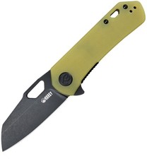 Kubey Duroc Linerlock Transulcent Yellow G10 Folding AUS-10 Pocket Knife 332H picture
