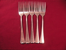 Set Of 5 Dinner Forks Oneida AMERICAN ARTISTRY Satin Stainless Flatware 7 1/4